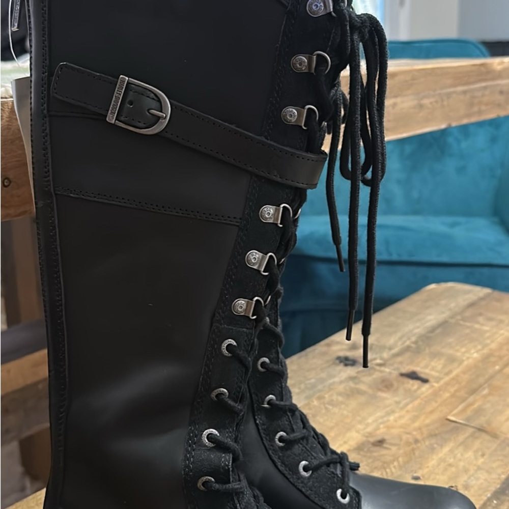 Harley-Davidson Black Lace-Up Women's Boots